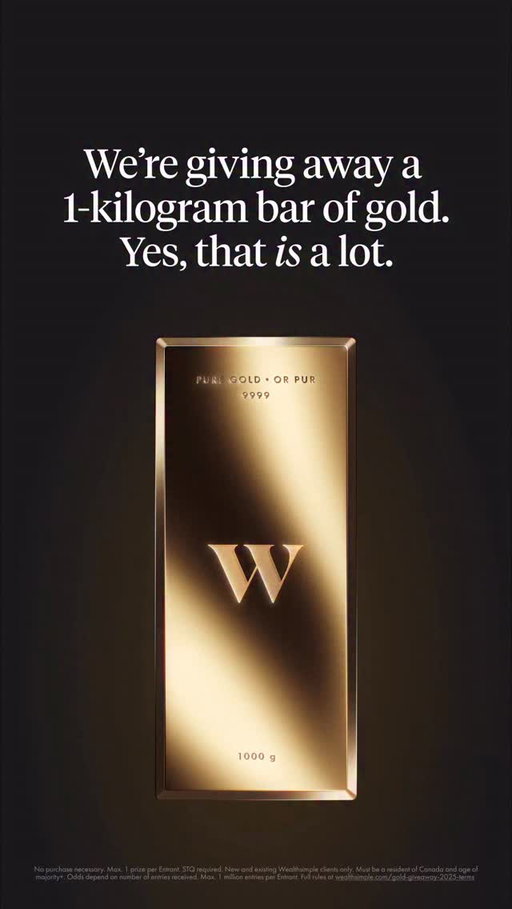 The Solid Gold Giveaway is now closed. Thank you to all who participated! No further social entries will be accepted. Winners will be drawn and contacted on February 10th, 2026. If a client wins via social entry, we will contact them via the social profile used to participate. If a client wins by in-app entry, they will be contacted via their Wealthsimple contact. Best of luck to all the entrants!

For more details on the giveaway, visit https://www.wealthsimple.com/gold-giveaway-2025-terms