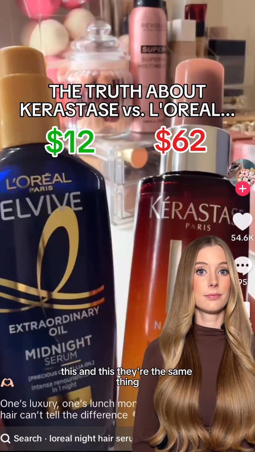 The only way to really know if two formulas are truly the exact same is if you are the chemist that formulated them… but in this case I think it’s safe to say that we know the truth about whether or not the L’Oreal Elvive Extraordinary Oil Midnight Serum is a dupe for the Kerastase Nutritive 8H Magic Night Serum! Definitely fair to say that they are similar in the sense that they’re both designed for the same purpose, but to me it doesn’t even matter because I like L’Oreal better! So spending $50 less on it is a no brainer. 

#dupe #dupes #lorealhair #hairserum