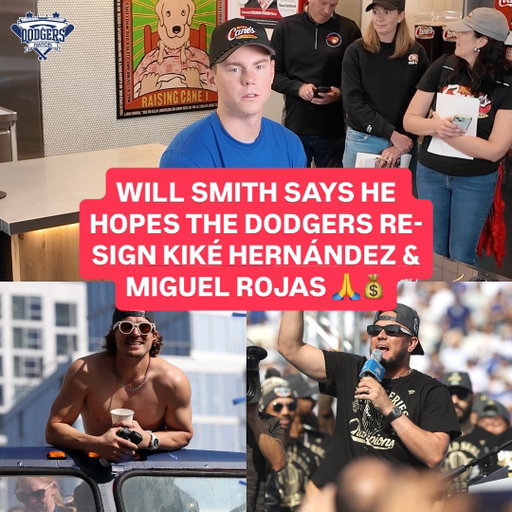 Will Smith says he loves Kiké Hernández and Miguel Rojas and hopes the Dodgers re-sign them for the 2026 season:

“Those are two guys who are leaders on the team, what you see off the field, what you see in the clubhouse... I’m sure we’re going to be trying to get them back.”

Shot by @noisebynoel 🎤