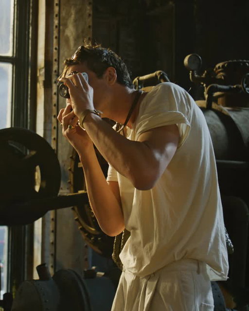 jacob elordi snapping pics on set. FRANKENSTEIN premieres tomorrow ⚡