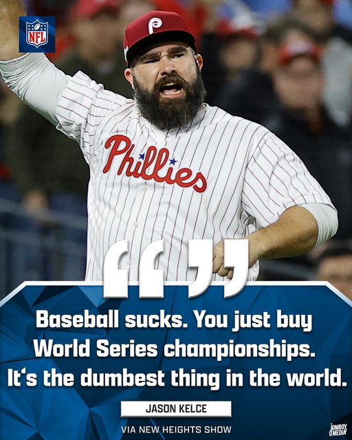 Jason Kelce is upset about MLB teams spending much more than others to gain an advantage (via @newheightshow)