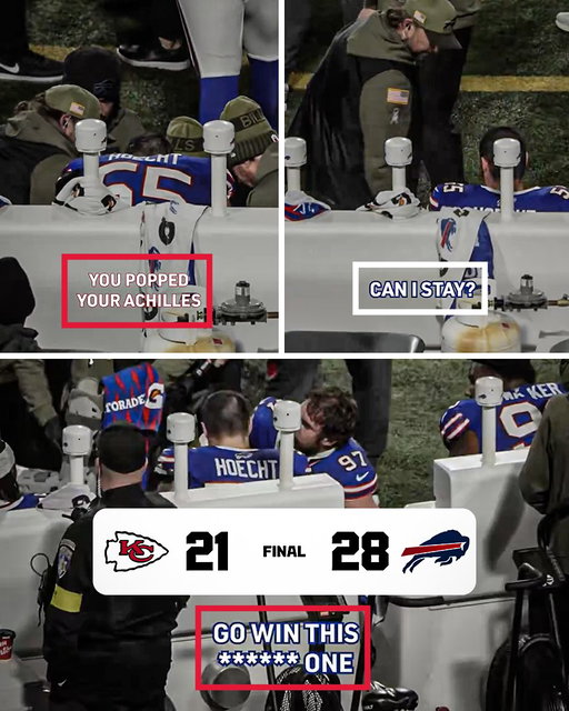 Despite tearing his achilles on Sunday, Michael Hoecht wanted to stay out on the field to cheer on his teammates on their way to a victory over the Chiefs 🥹

(via @buffalobills)