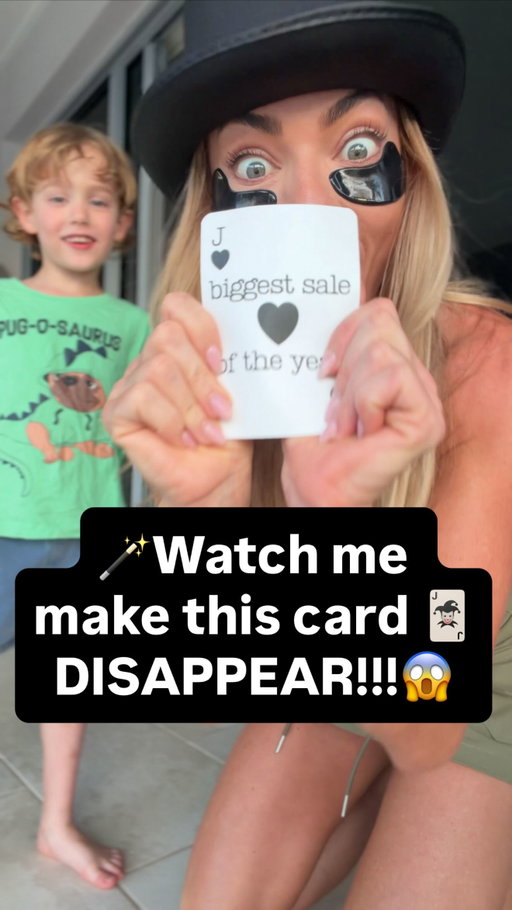 🪄 You can call me magic girl from now on! 😆
Watch me make this card disappear! 🃏🕴️
How’s Izaac giving away magician secrets!!! 🙄🙈