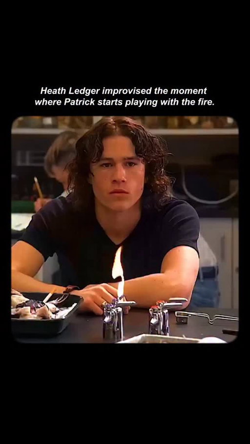 Ten Things I Hate About You (1999)was Heath Ledger’s first American film and the one that introduced him to a wider audience. He won the role of Patrick Verona over Josh Hartnett and Ashton Kutcher, bringing a mix of humor and ease that stood out in the late ’90s teen genre. 

The movie was filmed entirely on real locations, including Stadium High School in Tacoma, Washington. The building was first designed as a chateau-style railroad hotel, but after a fire, it was rebuilt as a school. One of Ledger’s best moments, when Patrick plays with the fire in the chemistry lab, was improvised on the spot and kept in the final cut. The film not only made Ledger a star but also showed the natural screen presence that would define his later work.