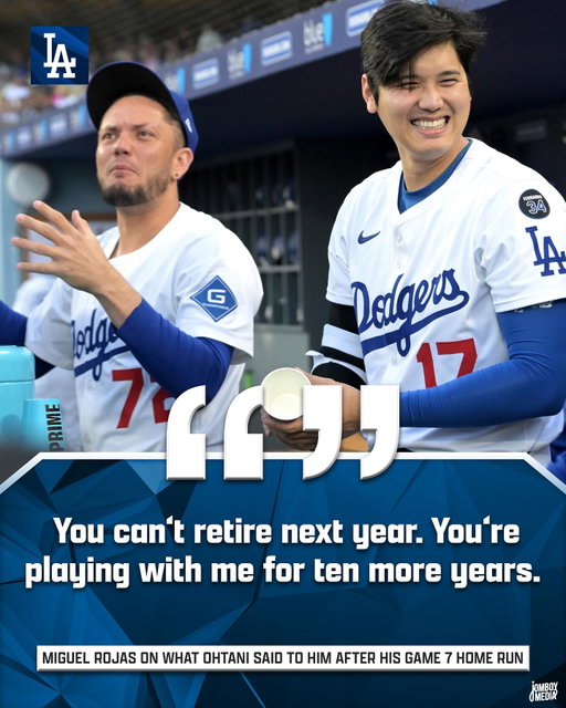Miggy Ro says Ohtani told him he wants to play with him for ten more years after his Game 7 homer

#mlb #baseball #sports #dodgers