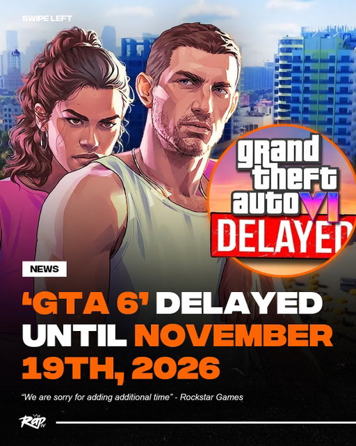 Rockstar Games announces that #GTA6 has been delayed again 😔 

It will now release 11/19/2026. 

“We are sorry for adding additional time to what we realize has been a long wait, but these extra months will allow us to finish the game with the level of polish you have come to expect and deserve.”