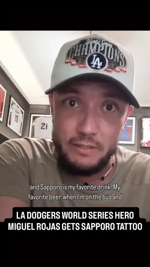 Congrats to Miguel Rojas and the LA Dodgers on another World Series championship! We knew there are Sapporo fans on the team, but we’re humbled to be worthy of a tattoo and proud to be part of your celebration

🎥 @jomboymedia

#Sapporo #SapporoBeer #Dodgers #LADodgers #WorldSeries #MLB #baseball #beer #tattoo