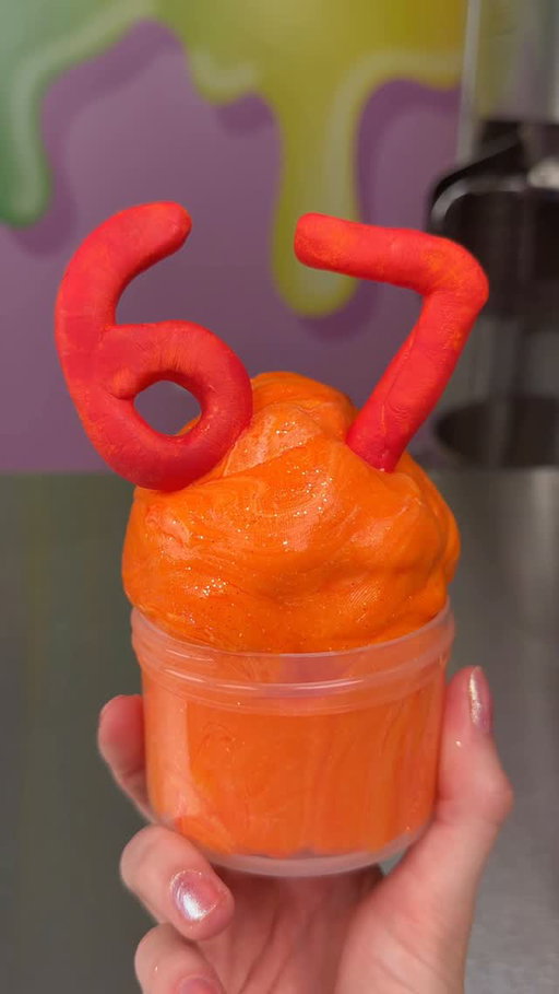 Apparently 67 is everyone’s favorite number??? I tried making a “67 slime” but I still have no clue what 67 is supposed to be...please explain in the comments so I’m not confused forever! Peachybbies.com restocks Friday at 7pm EST! ✨🎉