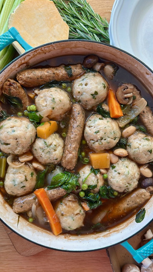 Sausage & Butterbean Stew with Butterbean Herby Dumplings

Now that Halloween is over I always feel many of us are too keen to rush headlong into Christmas. Look, I get it, I too absolutely adore Christmas but November is a beautiful month, filled with the promise and anticipation of what’s to come. 

Made with the wonderful @boldbeanco and @citizensofsoil 

Full recipe on my blog: DomInTheKitchen.com - link in bio

#stew #dumplings #beans #vegetarian #comfortfood