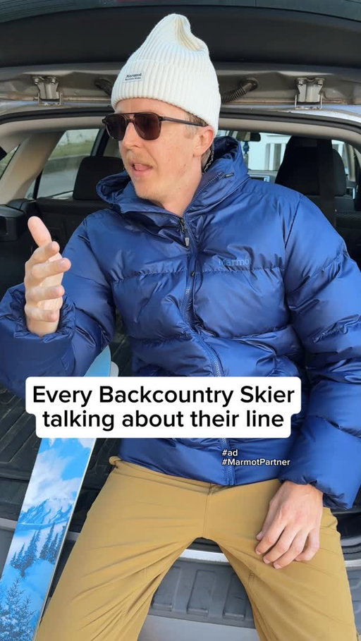 Keeping toasty in the @marmot Guides Down Hoody after going completely bilateral #ad #MarmotPartner #skiing #outdoors #comedy