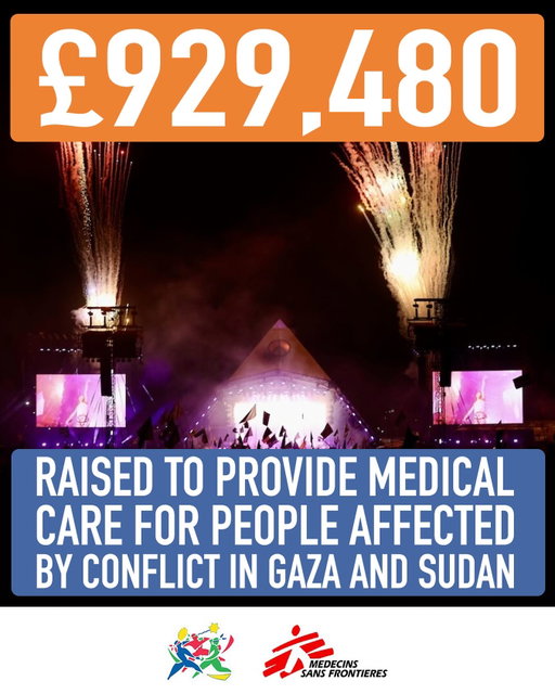 A huge thanks to everyone who entered our prize draw for @msf_uk, raising an incredible £929,480 towards their vital work. 

The 25 winners of a pair of Glastonbury 2027 tickets will be notified within the next week.