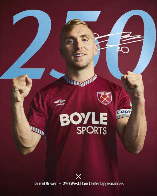 250 appearances in Claret & Blue ❤️

An incredible milestone, Jarrod 👏