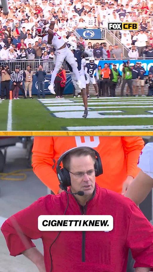 Curt Cignetti reacts to the insane toe tap TD that sealed the W 🔥