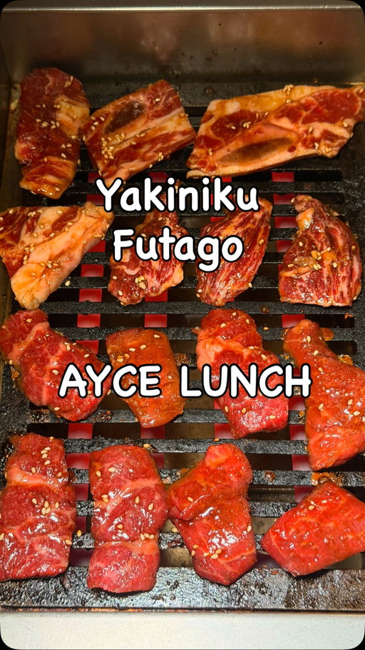 Recently checked out @futago.usa for their new AYCE lunch! They have 3 different tiers and compared to other places I thought the quality of the meats and the flavor was pretty great.

My favorite cut had to be the harami which basically melts in your mouth and was soft like butter.

I liked that all the meats were pre marinaded which ensured everything was nice and flavorful. All of the meats were well marbled and the service was excellent. They also had extra sides you can order to have with your meats. 
#eatingwithblim #yakiniku #japanese #japanesebbq #bbq #ayce #nyceats #japanesefood #yakinikufutago