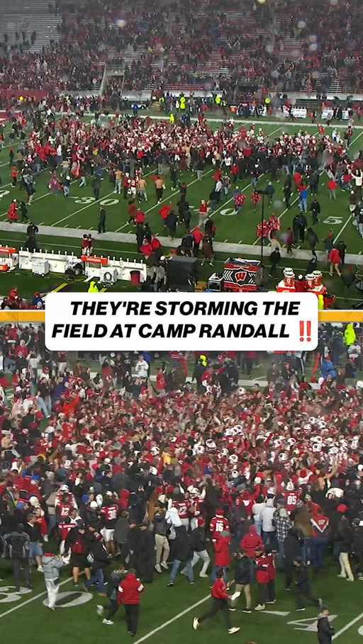 IT’S A MAD HOUSE IN MADISON 🔥 What a moment for these @badgerfootball fans as Wisconsin takes down No. 23 Washington 👏