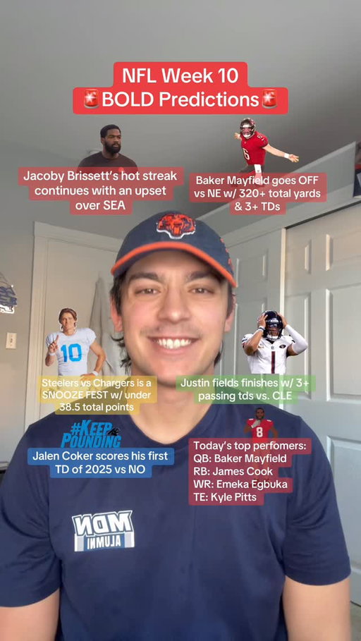 Early nfl mornings are back! Happy week 10

#nflpredictions #fantasyfootballtips #fantasyfootballadvice #nflweek10