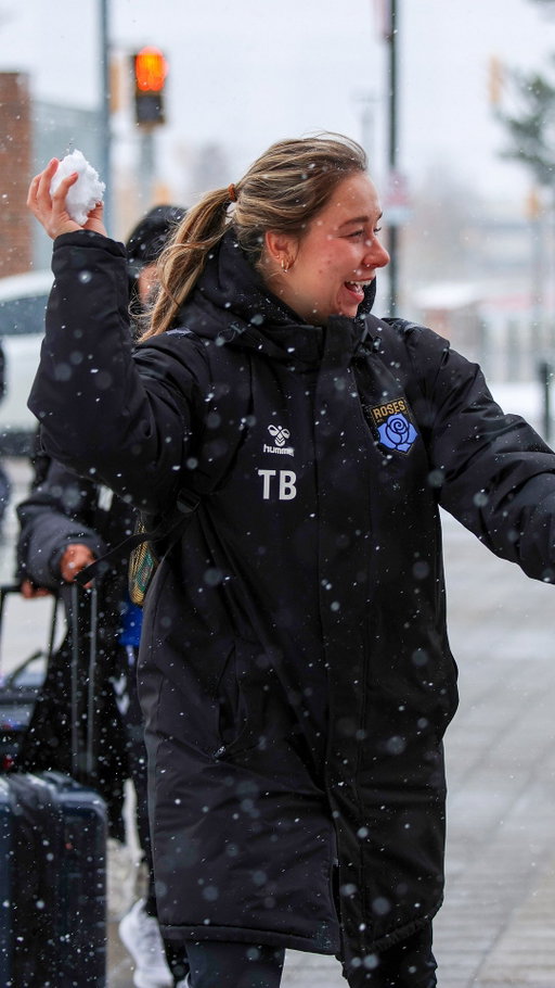 Warming up for playoffs, one snowball at a time. ☃️⚽️