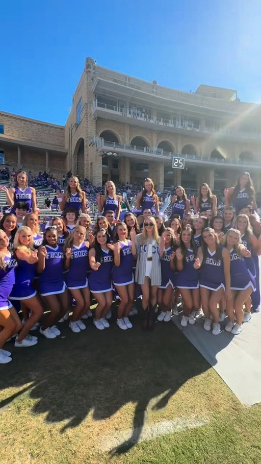 Ainsley Norris is headed to TCU during Landman season 2. So it just made sense for @michellerandolph to stop by for some Horned Frog fun! See ya Nov. 16th! #Landman #LandmanPPlus