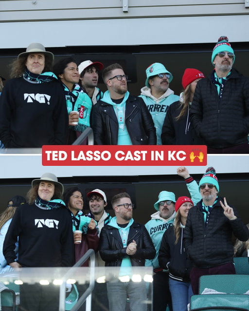The Ted Lasso cast came in numbers and smiles for KC Current’s playoff game 🤩