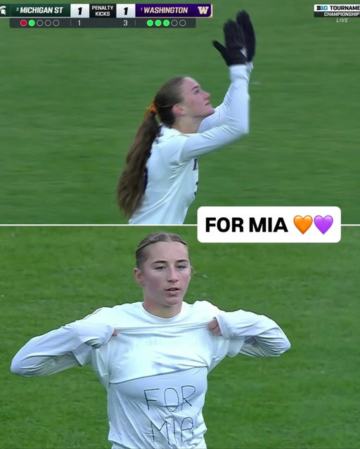 @uw_wsoccer wins an emotional tournament title days after the passing of their goalkeeper, Mia Hamant 🧡💜