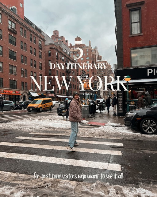 NYC 5 day itinerary for the ultimate first time visit! 🥯🇺🇸🚕 

Follow @gracegrangetravel for more NYC tips & travel inspo!

This itinerary packs a LOT in but is a perfect mix of activities and foodie spots that’ll guarantee you a great time! 

If I could give you one tip for your visit it would be… 

👉To make sure you use the Metro - it’s the easiest and cheapest way to get around when you’re not walking (trust me your feet will need a rest at some point!). Otherwise you’ll spend a fortune on taxis and get stuck in traffic ☹️ 

Will you be using any of this itinerary for your visit?
•
•
•
*previous @firstchoiceholidays trip
New York recommendations | best things to do in NYC | New York pizza | Autumn travel inspo | First time in NYC | bucket list | New York restaurants | best places to eat in New York itineraries #visitnyc #nyctravel #bucketlisttravel #nyceats #newyork