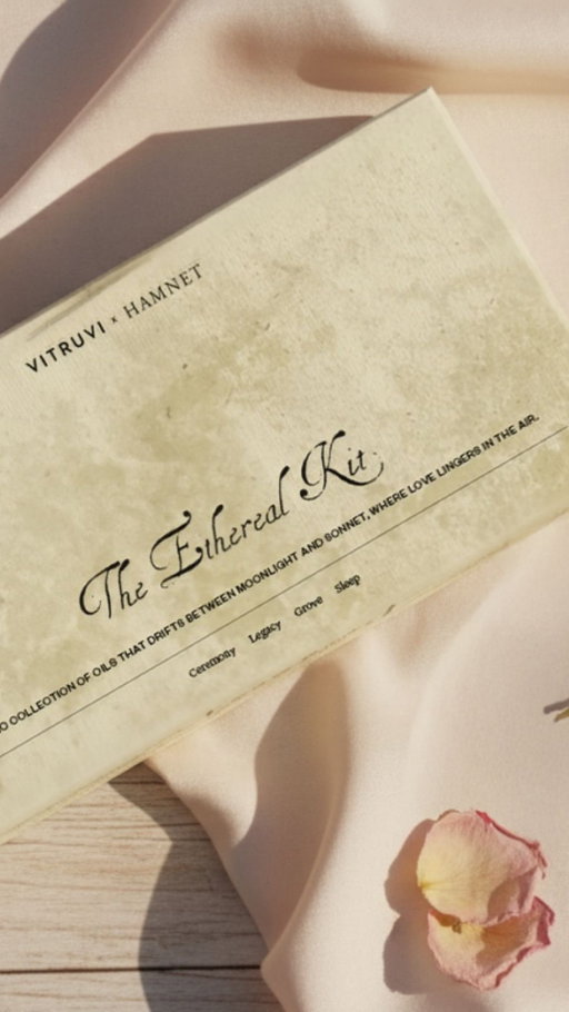 Vitruvi x @Hamnetmovie — introducing the Ethereal Kit, dropping November 16th. 

A poetic collection of oils curated by Academy Award® winning writer/director Chloé Zhao that drifts between moonlight and sonnet, where love lingers in the air. Pay close attention, and you may catch glimpses of notes from some of our favorite scents that inspired this collaboration.

Hamnet, only in theaters Thanksgiving.