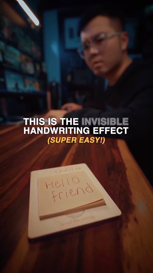 As it’s currently Harry Potter season, here’s a fun INVISIBLE handwriting effect you can try out for yourself!! ✍️✨

This effect looks like magic but you don’t need any animation skills!

1️⃣ Take a photo of your post-it note with the words already written.
2️⃣ Open Procreate and import that photo. Turn on screen recording and make sure not to move the canvas.
3️⃣ Use the color picker tool and start drawing over your words from the last letter to the first. You’re basically writing in reverse.
4️⃣ Go to your Photos app, crop the video, then import it into CapCut.
5️⃣ Tap Reverse and export and voila, your invisible handwriting reveal is done!

🎧 To make it feel extra real, add a little sound effect!
Comment “FRIEND” and I’ll send you the exact sound I used for free! 

#filmmaking #editing #procreate #capcut #contentcreator #tutorial #videoediting #cinematography #editing