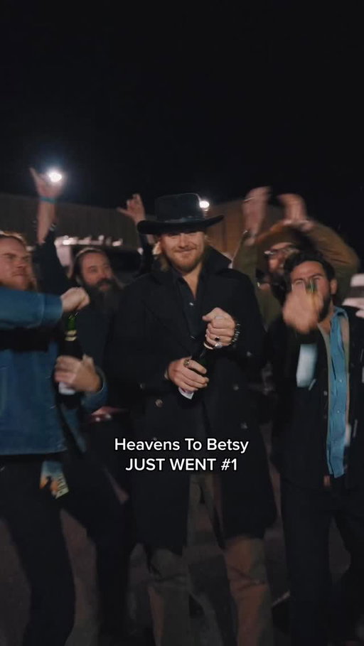 it all started when @driverwilliams walked through a threshold and said “Heavens To Betsy, boy what do you think of that as a song title?” it made a picture in my mind of a daddy on the edge of a cloud in heaven with a cb lookin down on his daughter yellin breaker breaker 1-9 Heavens To Betsy. that picture was just powerful enough to stick and me, Driver and @benjydavis wrote this tune. now today we’re drinkin champagne because it’s a number one song 👀

it’s a hell of a reason to celebrate 🤘

thank ye to my whole team for bein an army to support me 🖤 @tkthehangman @bridgersimons @cass517 thank ye to my label @bigmachinelabelgroup and my publishing @littlelouder_music @jodywilliamssongs. there are so many more people that were a huge part of this and im grateful to each and every one of ye. 

and thank ye to all of you for listenin 🖤