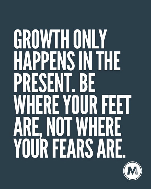 Growth doesn’t happen when you’re replaying the past or fearing the future. It happens in the reps, the moments, and the conversations you actually show up for. 💪