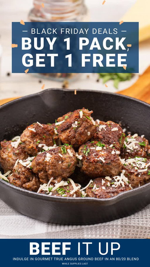 The secret to the best-tasting burger, tender and juicy meatloaf, and meatballs beyond compare? (Sorry, grandma) 🍔😋🧆⁣
It’s our True Angus Ground Beef in the perfect 80/20 blend. And right now – for a limited time – we’re offering a FREE PACK with every purchase. 🎁📦💝⁣
So stock up while supplies last and enjoy some ground beef goodness! 🏃🛒