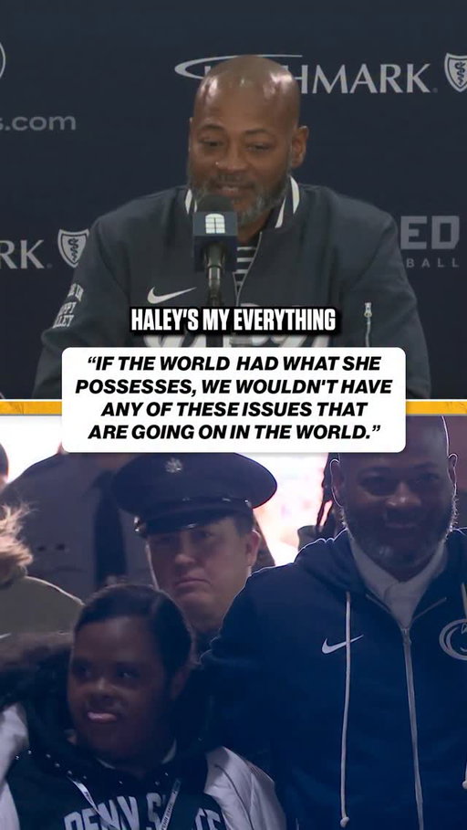 In an inspiring moment, @pennstatefball interim head coach Terry Smith shares how he draws strength from his daughter, Haley 🫶