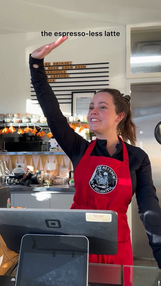just two baristas realizing they handed out a cup of hot milk 🧍🏻‍♀️🧍🏻‍♀️

#barista @samanthaboehlen