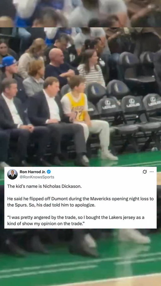 Young Mavs Fan APOLOGIZES To Patrick Dumont For Flipping Him Off