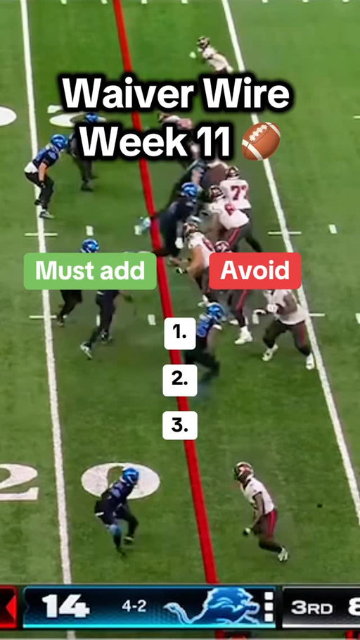 Fantasy Football Week 11 waiver wire 🏈 #fantasyfootball #nflfantasy #waiverwire