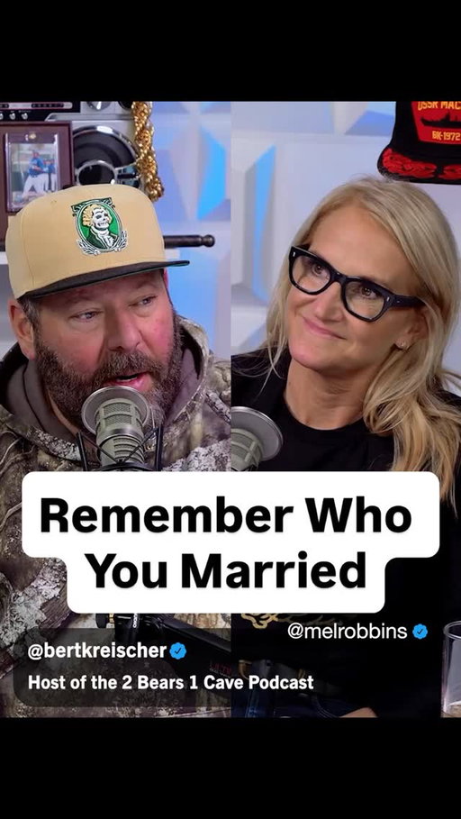 It’s so much easier to place blame on your partner than to feel afraid.

Which is why it’s so important to remember who you married - and to come back to that every time things get hard.

I had the best time talking with @bertkreischer on 2 Bears 1 Cave Podcast @ymhstudios. This goes down as one of my favorite conversations ever.

Check out the full episode now! 🎧 “Mel Robbins Calls Out Bert’s People-Pleasing.”