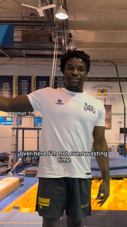 Do you guys think he already knew how to?👀 #gymnastics #sport #athlete