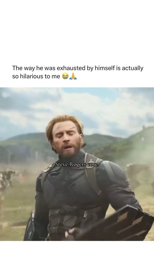 I can do this all day” “Yeah I know 🙄” 

Steve Rogers is the definition of “polite chaos.” In this video, he’s trying to handle a simple situation like a normal person — but when you’re Captain America, nothing is ever normal. One minute he’s giving a motivational speech, the next he’s awkwardly knocking something over and apologizing like he just destroyed national property. The man says “sorry” more than he throws the shield.

You can tell his brain still operates in 1940 logic. Someone hands him modern technology and he looks at it like it’s Hydra. He tries to be smooth and confident, but somehow ends up sounding like a dad trying to understand TikTok. He’s brave enough to fight aliens but terrified of anything with touchscreen buttons.

But that’s why we love him — the heart of a hero, the social skills of a lost exchange student, and the constant vibe of “I missed 70 years, please be patient