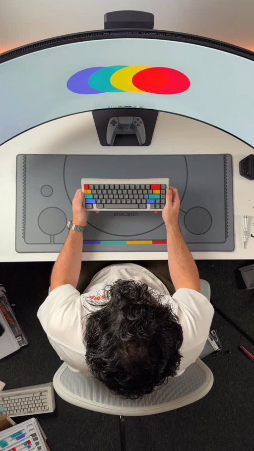 Introducing DUALTHOCK; a keyboard inspired by the original @playstation console as an homage to the tech of my childhood. 

@omnitype just launched their incredible design lab tool, allowing you to create a fully customised Bauer Lite with complete control over the parts and colours. I’ve wanted to build a board using GMK Dualshot for a long time, and I’m so happy with how this project turned out!

Parts list:
Keyboard - @omnitype Bauer Lite Bone
Keycaps - @omnitype GMK Dualshot & Accents
Switches - @kailhofficial BCP Linears
Stabs - @swag_keys Knight Stabilizers
