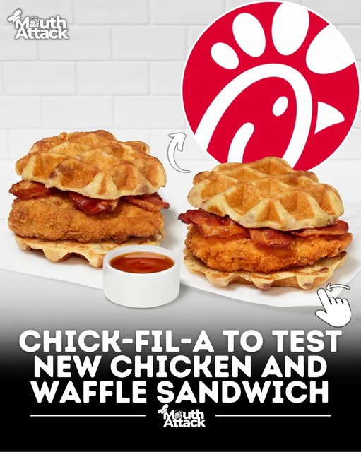 Chick-fil-A is finally answering fans’ long-standing breakfast dreams with a brand-new Chicken & Waffles Sandwich, now being tested for a limited time in select U.S. cities. Beginning December 1, 2025, the chain will launch the item exclusively in Baltimore, Maryland and San Antonio, Texas, marking the first official test of the Southern-inspired combo that has been one of the most requested menu additions for years.

The new sandwich will reportedly come in two variations — a breakfast version and a heartier lunch and dinner version. Each features Chick-fil-A’s signature crispy chicken breast paired with warm, golden waffles that act as the bun. Early reports suggest the sandwich includes applewood smoked bacon, a honey butter spread, and even a side of syrup for dipping, blending sweet and savory flavors into one indulgent bite. Customers can also expect the option of original or spicy chicken for added variety.

The company says the test will run for a limited time while supplies last, with feedback helping decide whether the sandwich could make it to Chick-fil-A’s national menu. Given the buzz online and the popularity of similar fan-made “secret menu” creations, this test could signal the start of one of the brand’s most anticipated releases yet. Fans outside the test markets are already watching closely — hoping this sweet-meets-savory classic soon lands on menus nationwide.
.
🚨 Hungry for more food news? Head to the link in our bio or search www.mouthattack.com for the full scoop on this post and the latest releases! 🍕📲 Enter your email to join our food release newsletter for exclusive updates straight to your inbox! 🌟
.
( 📰 @mouthattack 
.
#food #insta food #foodphotography #foodstagram #tips #foodtip #tipping #mcdonalds #fastfood #news #foodnews #foodienews #vrialfoodnews #tipflation #inflation #foxnews #foodstudy #study #poll