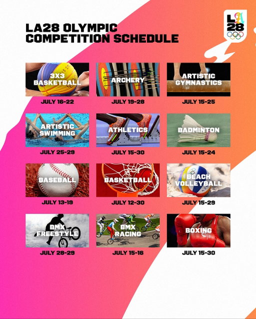The LA28 Olympic competition schedule by EVENT is here! This is the most comprehensive look yet at how, when and where each sport will crown their LA28 Olympic champions. 👀 And it’s coming just in time to start planning your Games experience, so you know exactly which sessions you want to buy tickets for when they go on sale in 2026.

Whether you’ve dreamed of watching your favorite Olympic event, following the journey of an underdog team or watching an event’s Olympic debut, this schedule will tell you exactly when the magic is happening. Check out the full schedule at la28.org and sign up for the LA28 newsletter to be notified when ticket registration opens in January 2026.