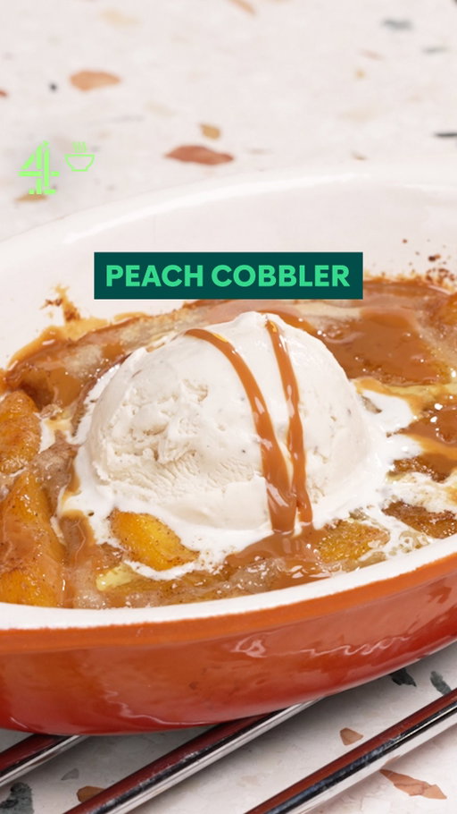 A peach cobbler so good that @justinkaarthur had to dive into a dictionary to find the words.

Serves 2  
Total time: 25 mins

Ingredients 

For the Peach Filling: 

0.5 can peaches (120g) 
2 tbsp light brown sugar 
0.5 tsp vanilla extract 
0.5 tsp cinnamon 
0.5 tsp sea salt 

For the Topping: 

2  tbsp melted butter (25g)
2 tbsp granulated sugar (25g)
4 tbsp plain flour (65g) 
A pinch of salt  
0.5 tsp cinnamon 
0.25 tsp baking powder 
65 ml of milk  
Icecream to serve (optional) 

Method

1.  Preheat your oven to 375°F (190°C)

2.  In a bowl, combine the drained peaches, light brown sugar, vanilla extract, cinnamon, and sea salt. Stir gently to coat the peaches evenly

3.  In another bowl, whisk together the plain flour, granulated sugar, salt, cinnamon and milk, stirring just until combined into a thick batter

4.  In a baking dish add the melted butter and then the batter on top, lastly place the peaches on top of the batter evenly

5.  Place the dish on a baking tray and bake for 20-25 minutes, or until the topping is golden and cooked through

6.  Let cool slightly before serving. Enjoy as is or with vanilla ice cream and a drizzle of caramel sauce

#thanksgiving #peach #peachcobbler #thanksgivingrecipe #thanksgivingdessert #quickdessert #easydessert