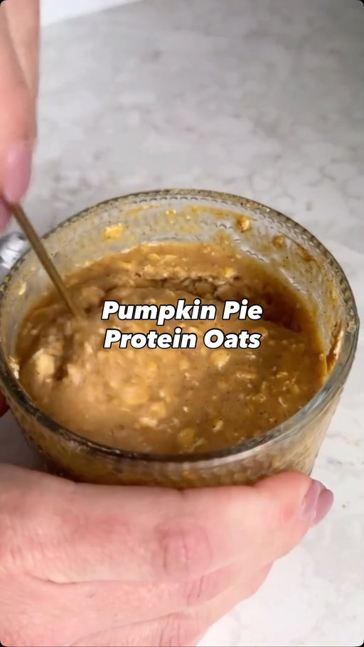 Tis the season for pumpkin pie! 

These PUMPKIN PIE OVERNIGHT OATS taste like creamy pumpkin pie filling for breakfast but with 30 grams of protein. 

• 3/4 cup unsweetened almond milk 
• 1 scoop @pescience gourmet vanilla protein powder 
• 1/4 cup pumpkin puree 
• 1/2 tsp. Pumpkin pie spice (3/4 if you like it super spiced!) 
• 1/2 cup old fashioned oats 

Combine the milk and protein powder first to get in fully mixed then add in the remaining ingredients. Let it sit overnight and enjoy in the morning. 

324 cals: 30 P / 8 F / 35 C / 5g fiber 

Tips: 
• use 1/4 cup oats and add 1-1 1/2 tbsp chia seeds for added fiber and lower carb 
• any kind of milk works - even water!
• I’m using a whey casein blend protein powder which gets nice and thick 🤌🏻