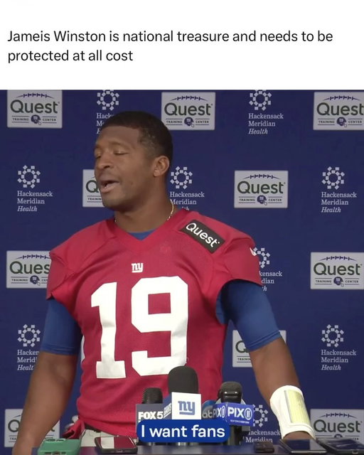 Jameis Winston is ahead of Russ Wilson on the Giants depth chart and is in line to start on Sunday vs the Packers 

The Giants are currently +310 to beat the Packers with Jameis running the show on @playprophetx 👀