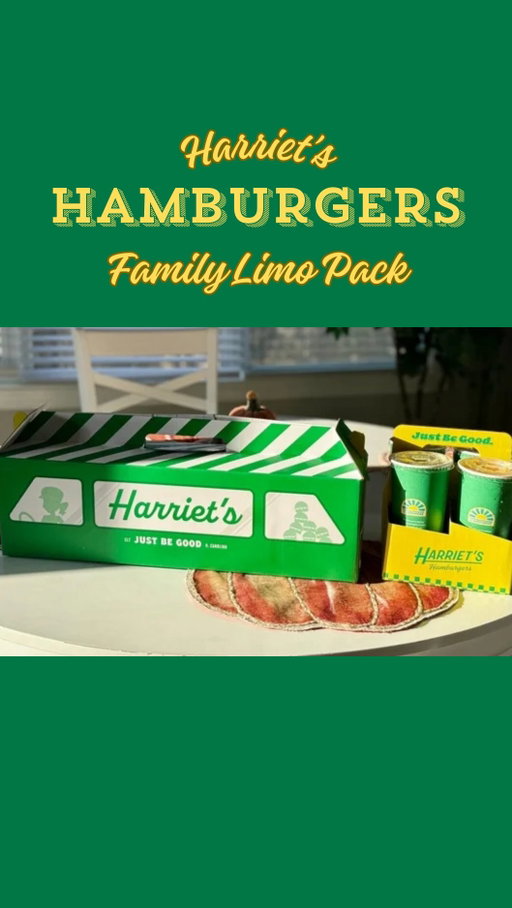➡️Best mom hack ever! If you head over to Harriet‘s hamburgers and ask for the family limo you can feed your family in a matter of minutes. This is perfect for the busy upcoming holiday season! 
✨It literally has everything your family wants:
🍔4 burgers - we picked two OG, one Royale and one Kiddie
🍟4 fries - perfect with dipping sauces
🥤4 soft drinks - I am obsessed with their craft sodas
🍪4 cookies - these are Monster cookies, loaded with oats, PB, chocolate chips and M&M’s

✨Do yourself a favor and save yourself some time and order the family limo pack!
‼️ for a limited time take 10% off the family limo by using promo code: SAVINGS4880 when you order online

📲 @harriets.hamburgers 
📍available at all locations but we ordered from The Bowl at Ballantyne 15109 Bowl St., Charlotte NC
📞 (704)619-8267

#harrietshamburgers #smashburgers #familylimopack #familylimo #togo #easymealsolutions #hamburgers #fries #monstercookies #cltfoodanddrink #charlottefood #charlotterestaurants #charlottenc #ballantyne #ballantynecharlotte #northcarolina #charlottefoodanddrink #cltguide #lifehack #momhack
