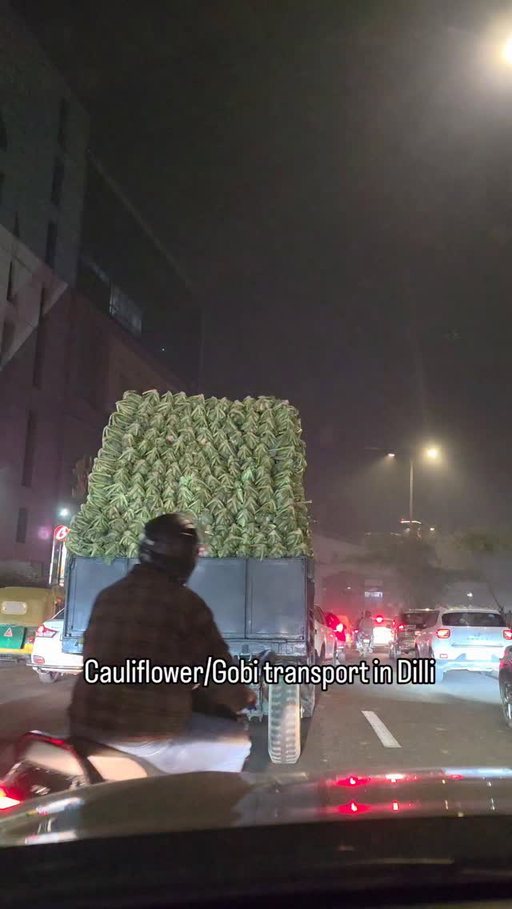 I wanted to see it go over a speed bump. Best company courtesy @funnysideofsid

[Gobi cauliflower transport food delhi]