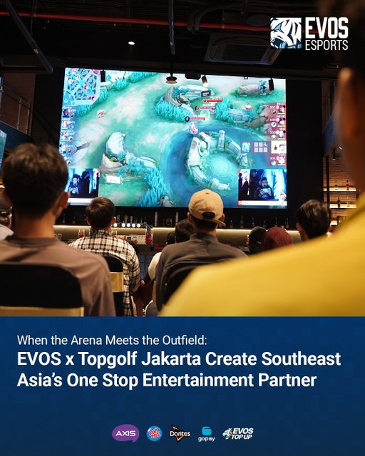 When the arena meets the outfield.

EVOS x Topgolf Jakarta is here to create the city’s ultimate playground — from gaming vibes to full lifestyle experiences.

Play starts here. 🏌️‍♂️🎮✨

——-

Ketika arena ketemu outfield. 

EVOS x Topgolf Jakarta hadir jadi tempat main paling seru di kota—dari gaming vibes sampai lifestyle experience. 

Play starts here.🏌️‍♂️🎮✨