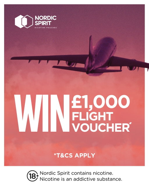 Dreaming of a warmer winter? ✈️ 

Well you could be in with the chance to win a flight voucher worth £1,000! ✈️

All you have to do to enter:
	1. LIKE this post
	2. FOLLOW @nordicspirit_uk 
	3. COMMENT where you would fly to 

Your next getaway starts here! ☀️ 

T&Cs:
	• Prize draw is open to existing tobacco or nicotine users aged 18+ and UK residents only.
	• No purchase necessary to enter.
	• One winner will be chosen at random to win 1x £1,000 flight voucher.
	• Prize draw closes at 11.59pm on 17.12.2025.
	• Winners will be contacted by DM 11:00am on 18.12.2025.
	• Link to the full T&Cs in @nordicspirit_uk’s bio. 
#NordicSpirit #TobaccoFreeNicotine #NicotinePouches #NordicSpiritMoments 

18+ Contains Nicotine. Nicotine is an addictive substance.