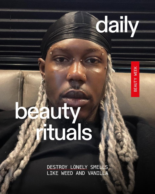 Right now, @destroylonely is midway through the Antagonist 2.0 tour, performing across the US with @playboicarti’s @opium_00pium crew, which also includes fellow rage rap stars Ken Carson and Homixide Gang⁠
⁠
Tour buses, late night flights and – according to his lyrics –  a lot of partying: Lone’s life might be moving at breakneck speed, but he still finds the time to look after himself and his skin. Alongside his cutting-edge sound, he’s earned a reputation for his sharp style and re-twists, which are always dip-dyed platinum blonde, silver or purple. ⁠
⁠
Every day this week, we’re sharing an installment of our Daily Beauty Rituals series. In this one, Lone tells us about using @Dior lip oil, turmeric masks and Cosrx Snail Mucin – he clearly knows his stuff. But when it comes to fragrance, there’s no use in faffing about. ⁠
⁠
Swipe for more and hit the link in bio for his full routine.