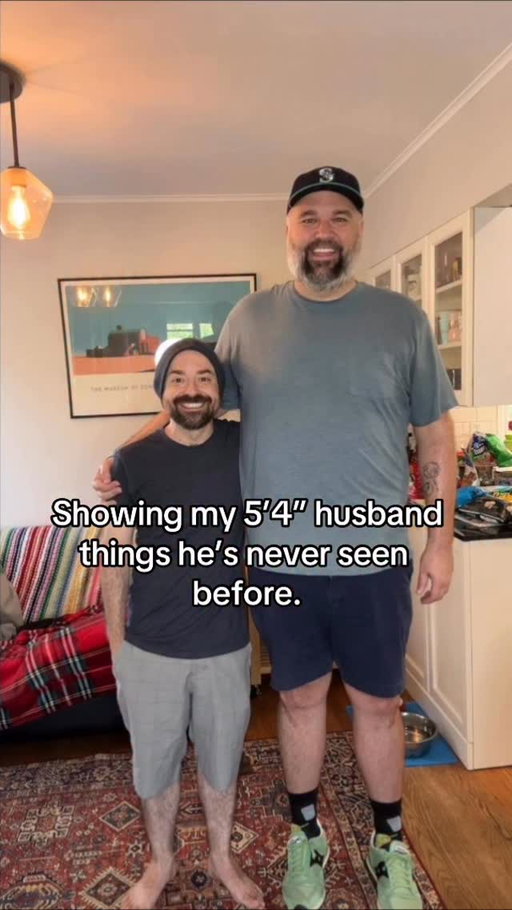Showing my teeny tiny husband things he’s never seen before as a 6’7” person. #marriedlife