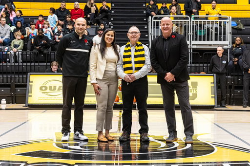 On Saturday, Warriors Athletics and Recreation honoured @uofwaterloo alumnus Martin Timmerman, a fixture of @usportsca basketball and Warrior Hall of Famer.
 
Timmerman collects and posts @usportsca basketball statistics, results, and trivia on his website, usportshoops.ca, for all teams coast-to-coast. It’s an incredibly valuable resource that coaches, students, alumni, staff, parents, and media use on a daily basis. Timmerman’s passion and dedication have helped set the standard for sports information across U SPORTS.

📸: @ccairdsports 

#GoBlackGoGold